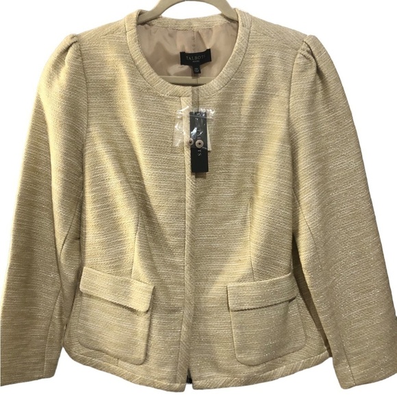 Talbots Jackets & Blazers - Talbots Petites Gold Tweed Jacket – Size 14P – NWT